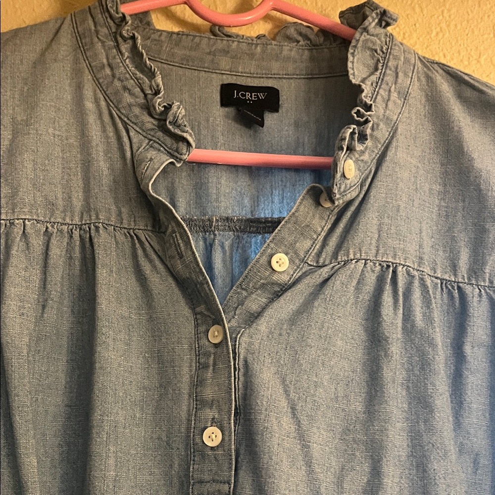 J. Crew Light Blue Ruffled Blouse for her